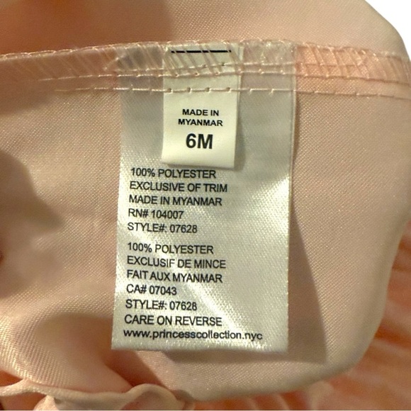 American Princess Baby Girl Dress Set 6M Pink Gold Embroidered Tulle Party Dress - Picture 7 of 10